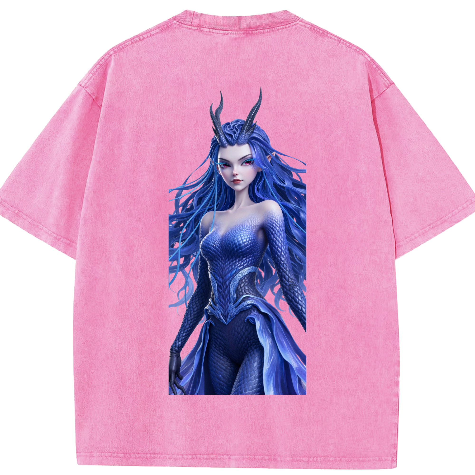 （画像用） Ne Zha 2 ナタ 魔童の大暴れ 綿100% ヴィンテージ風 半袖Tシャツ（背面プリント）